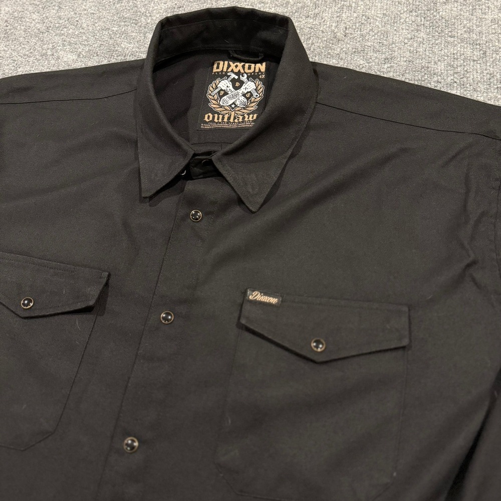 Dixxon Flannel Co. The Outlaw 10 Years Mens 4X Black Western Pearl Snap Shirt